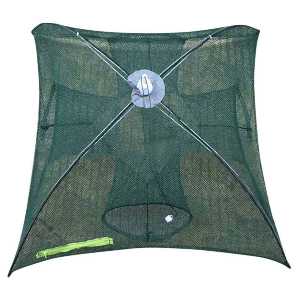 4-20 hål automatiskt fiskenät räkbur nylon hopfällbar krabba fiskfälla gjuten kräftor räkfångare tank fällburar раколовк: 4 hål 72cm