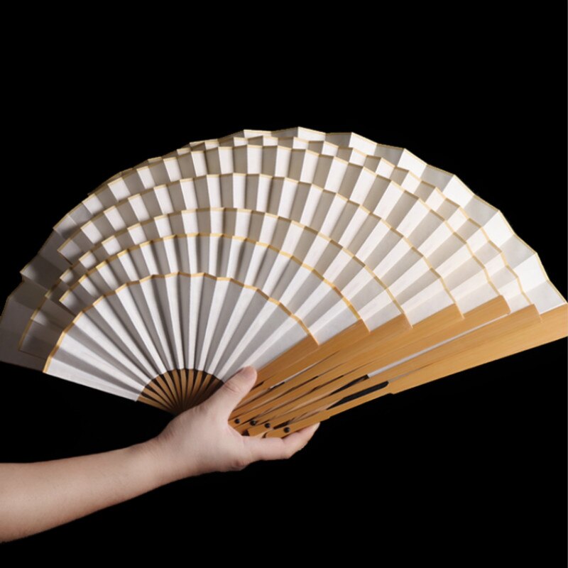 Éventail pliant en papier Xuan vierge chinois, pour calligraphie, peinture à l'encre, fournitures d'art
