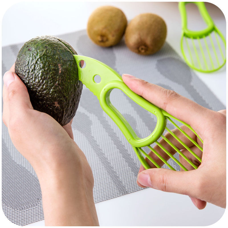 3 In 1 Boter Fruit Peeler Cutter Avocado Orange S Slicer Shea Corer Pulp Separator Plastic Mes Keuken Orange Dunschiller