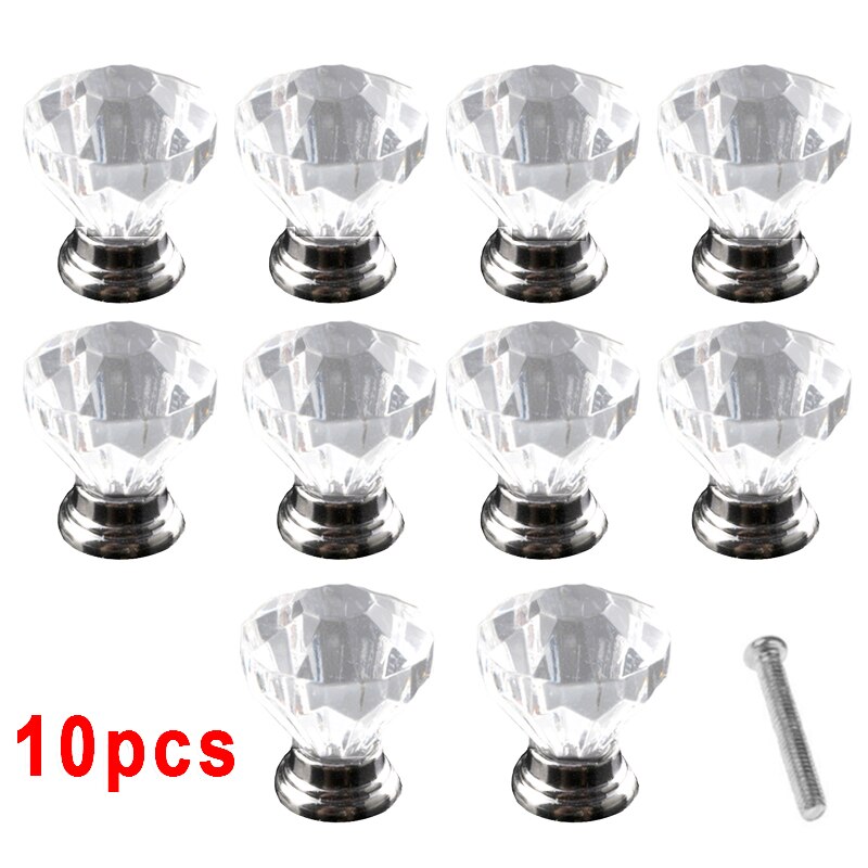 10x cristal armario de cajones perillas manijas de puerta