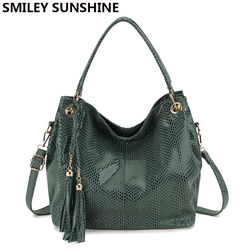 Gold Tassel Women Bags Vintage Hobo Female Red Leather Handbags Large Ladies Shoulder bags Big Crossbody Bags for Women