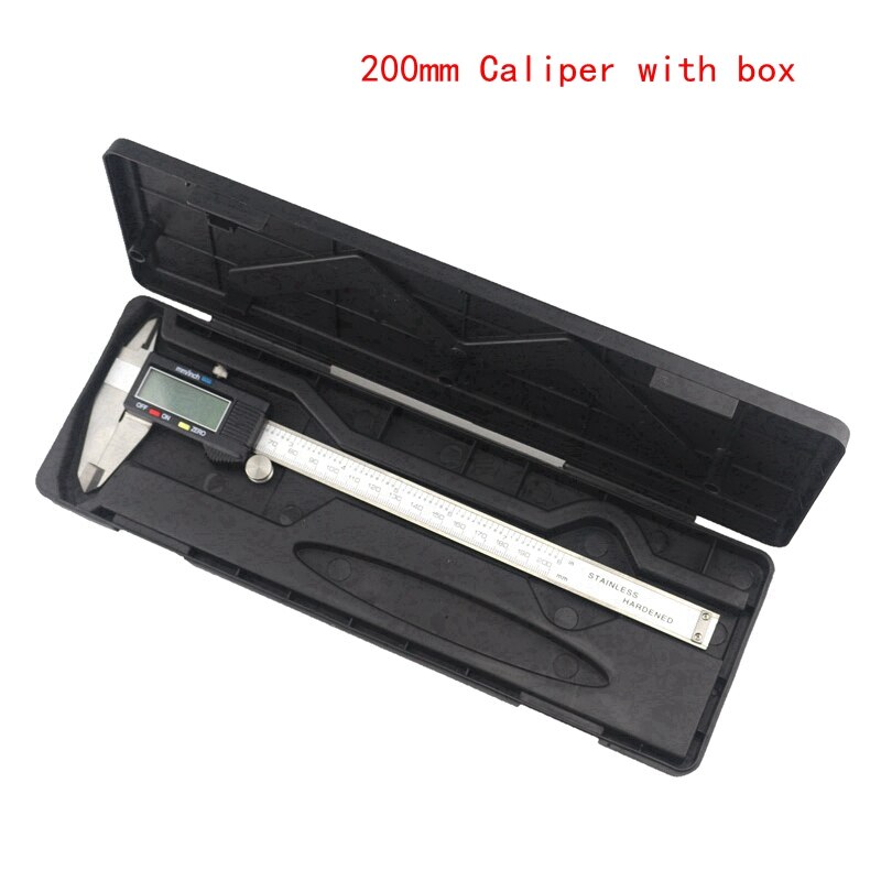 Electronic Stainless Steel Calipers Digital Vernier Caliper 150mm 2 0.01mm Micrometer Paquimetro Messschieber LCD Measuring Tool: with Box 200mm