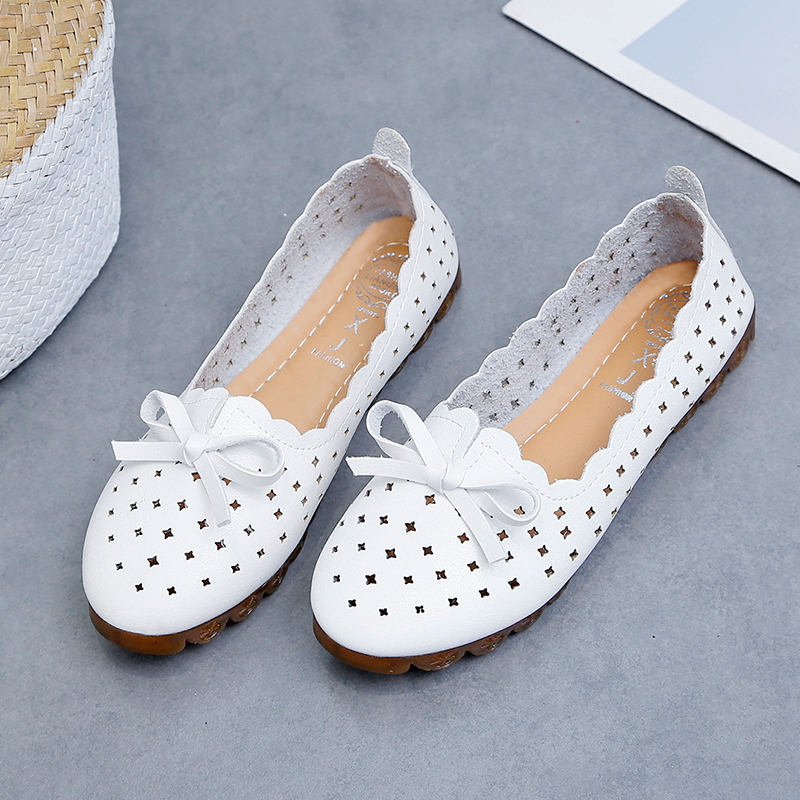 Scarpe basse da donna casual versatili ed eleganti in tinta unita, adatte a qualsiasi outfit: Avorio / 39