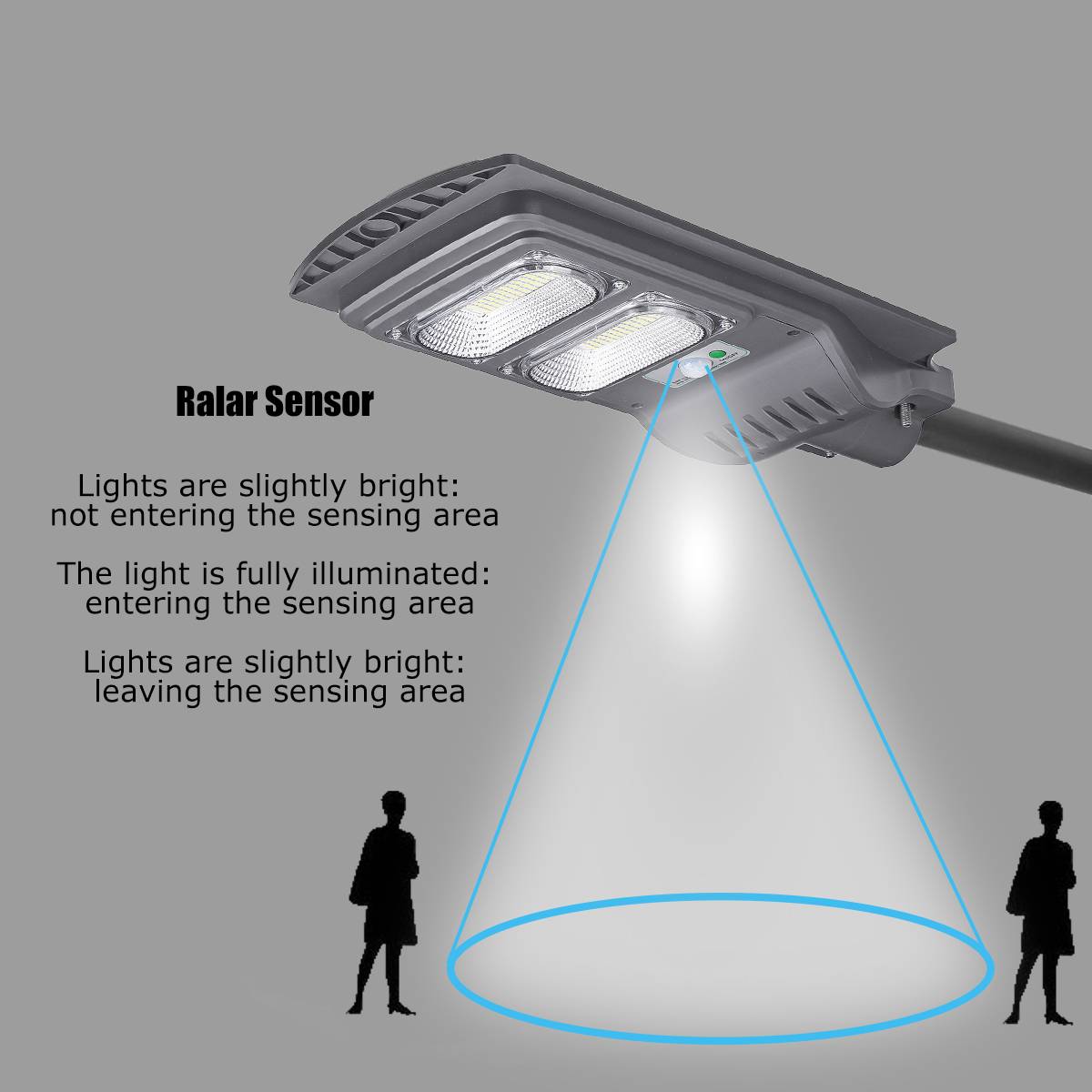 Smuxi 360W/240W/120W LED Gray IP65 Solar Street Light motion Constantly bright Induction Solar Sensor Remote Control