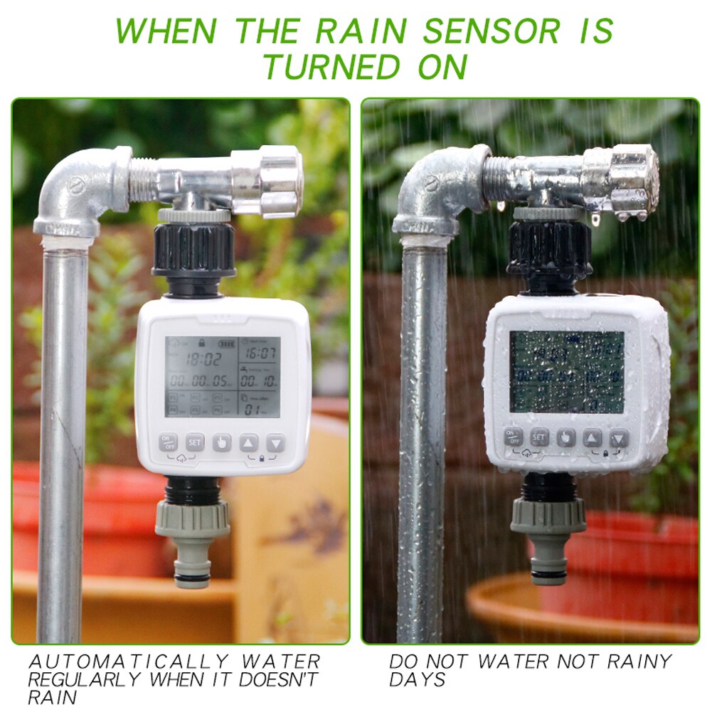 Smart Auto Irrigation Timer IPX5 Waterproof Smart Rain Sensing Outdoor Agricultural Irrigation Garden Watering Timing Valves