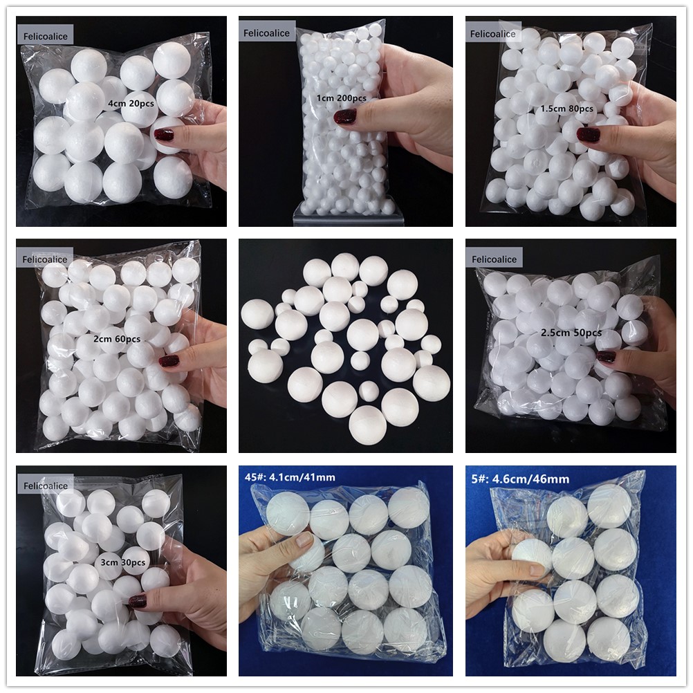 Forma de gota de agua para manualidades, 1/1, 5/2/2, 5/3/4/4, 5/5cm, forma de gota de agua, corazón de flores, rosa de espuma blanca hecha a mano, Media bola