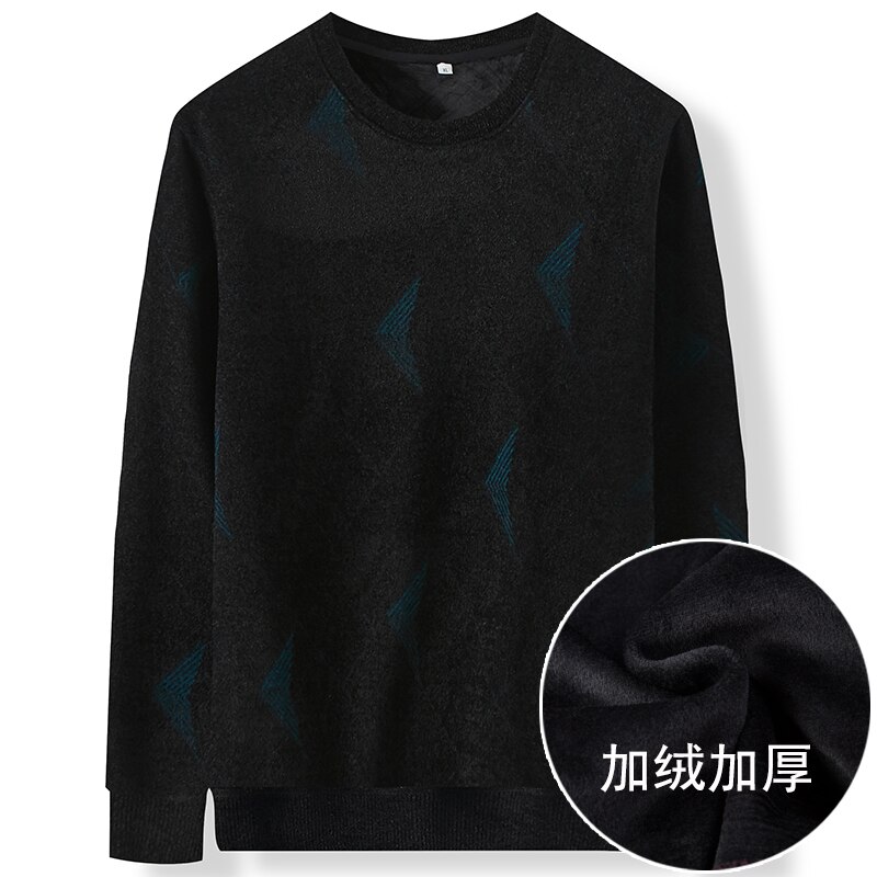 8XL 7XL 6XL Oversized Trui Mannen Winter Dikke Fleece Heren Trui Truien Mannelijke Losse Knitwear Zachte Warme Pull Homme: Blauw / 7XL
