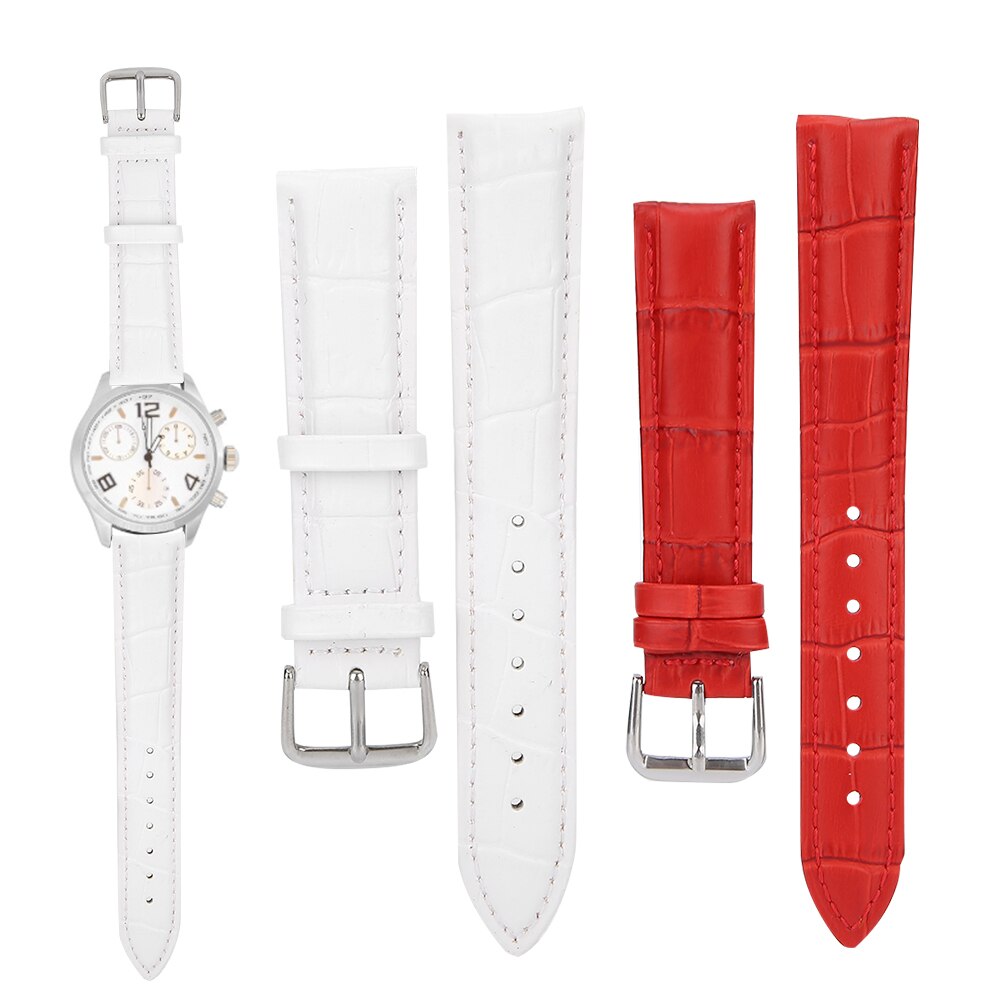 Watchband 1 Pair PU Leather Exquisite Unisex Watchband Adjustable Buckle Watch Strap Replacement Accessories For Watch Repair