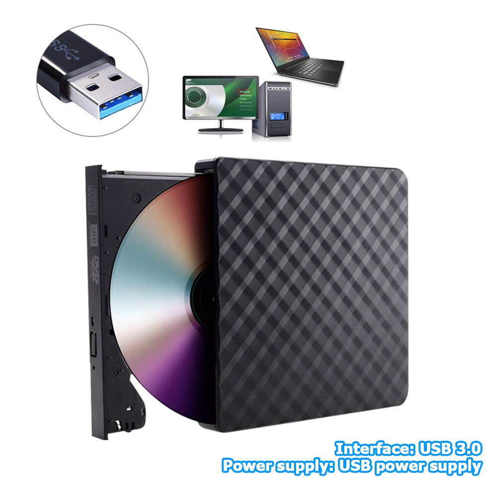 Alloyseed Draagbare Usb 3.0 Externe Dvd Brander Cd/Dvd Rom Cd Rw Speler Optische Drive Schrijver Recorder Voor Laptop computer Pc