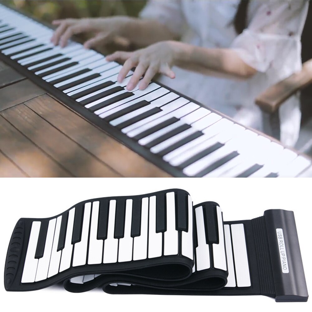 Blød optagelse fleksibel silikone usb interface med højttaler nybegynder elektronisk keyboard 88 nøgle bærbar roll up klavermusik