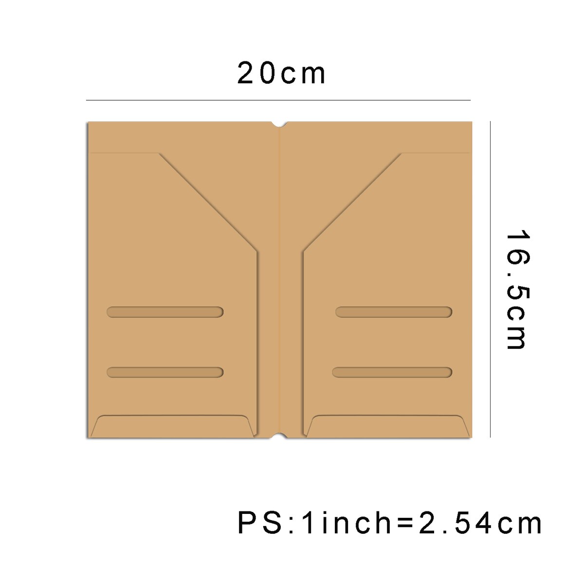 Kraft Paper File Holder Travel Journal Notebook Planner Accessories Regular Passport size Card Holder Pocket Storage Stationery: Portable 165x200mm