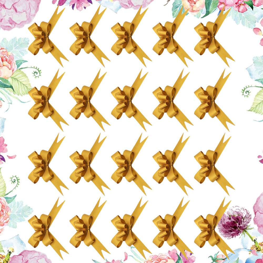 50 stuks 9cm prachtige strikken met sneeuwvlokpatroon kerstdecoratieve strikken doos strikken striklint (re: Gouden