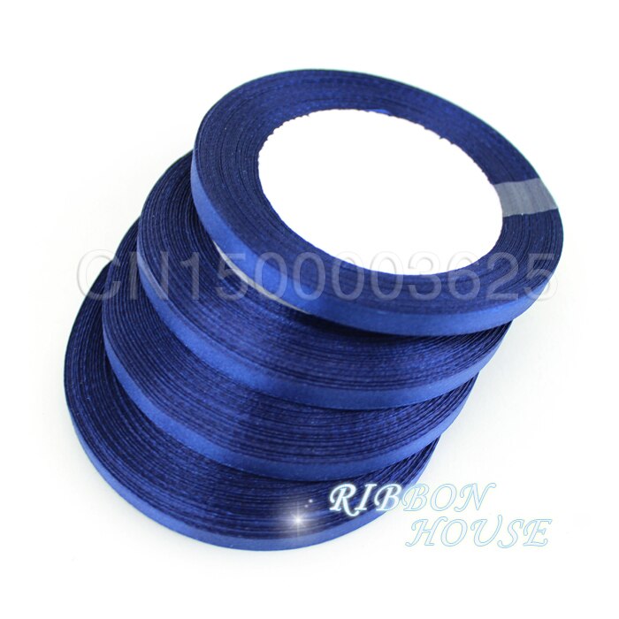 (25 Yards/Roll) 1/4 &quot;(6Mm) marineblauwe Enkel Gezicht Satijnen Lint Singels Decoratie Kerst Linten
