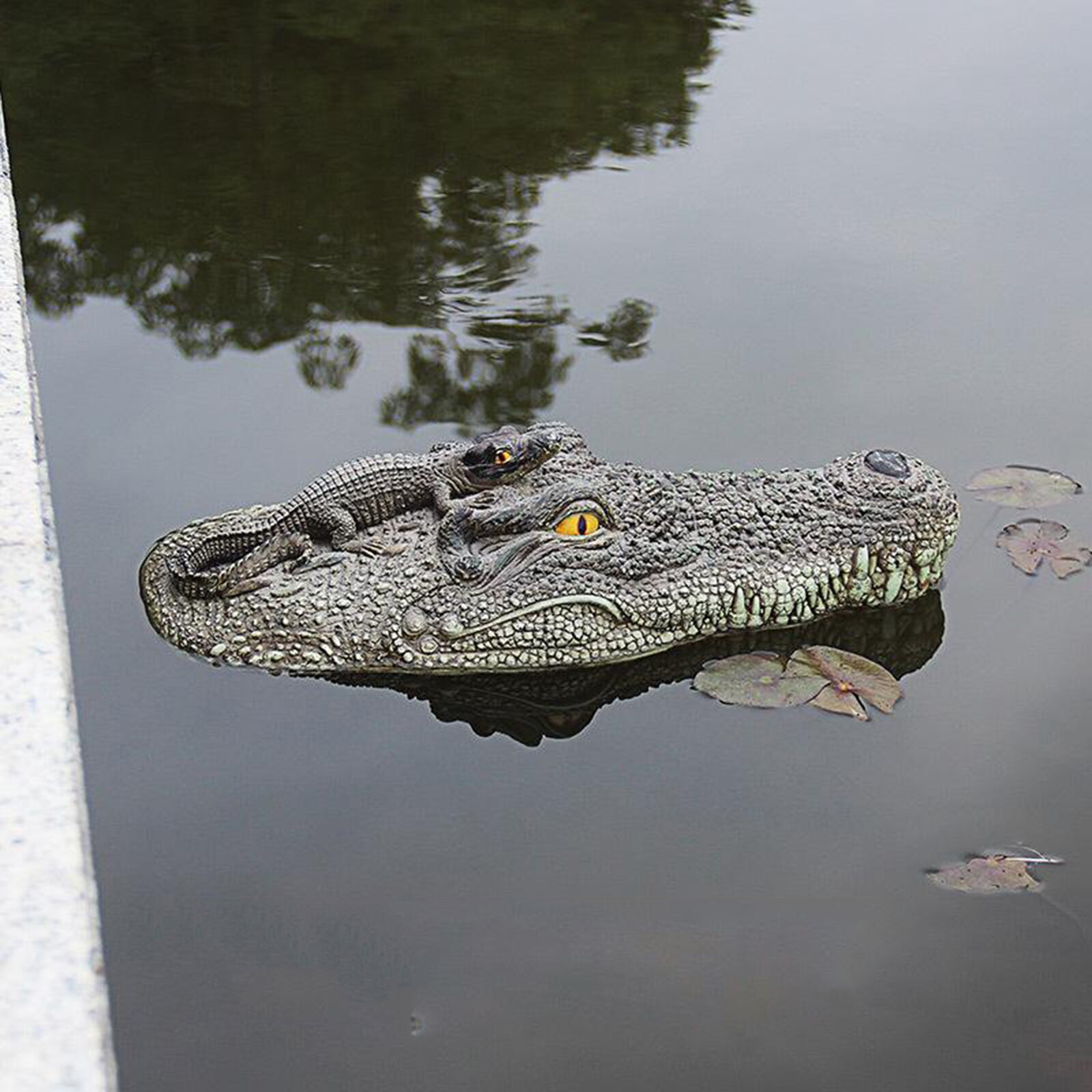 Flydende krokodille lokkehoved udendørs vandpynt til pool dam have park terrasse græsplæne drev rovdyr anti-uv: Stil 3