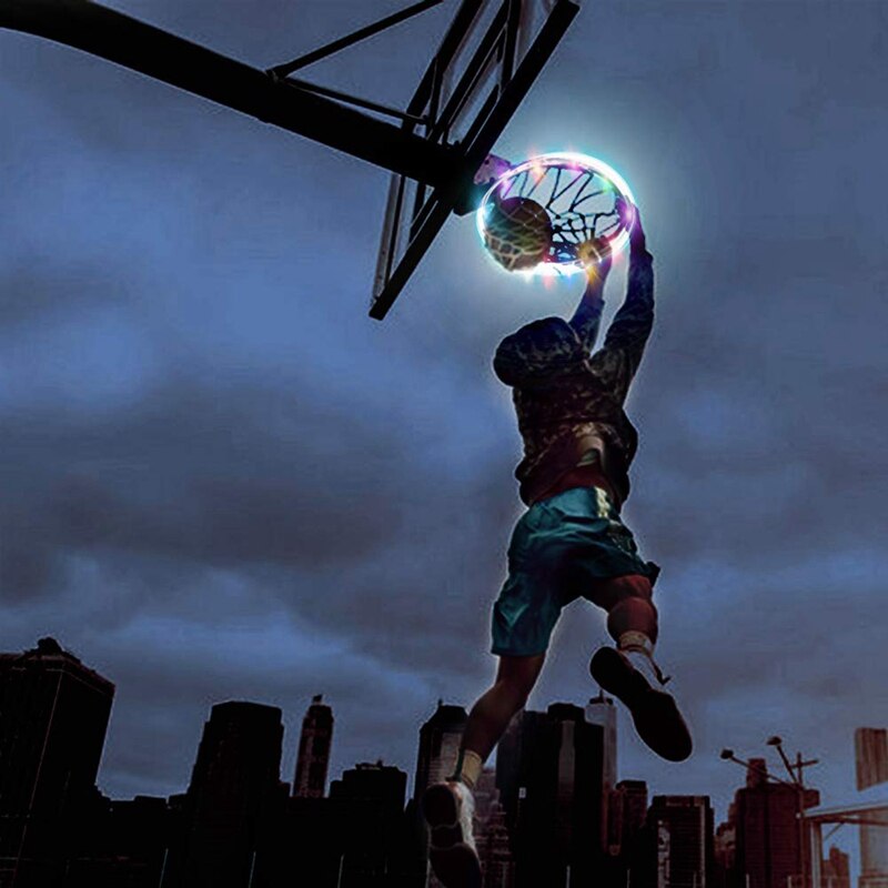 LED Basketball Hoop Lights Basketball Rim Light Solar Light Glow in the Dark for Indoor/Outdoor Basketball Hoop