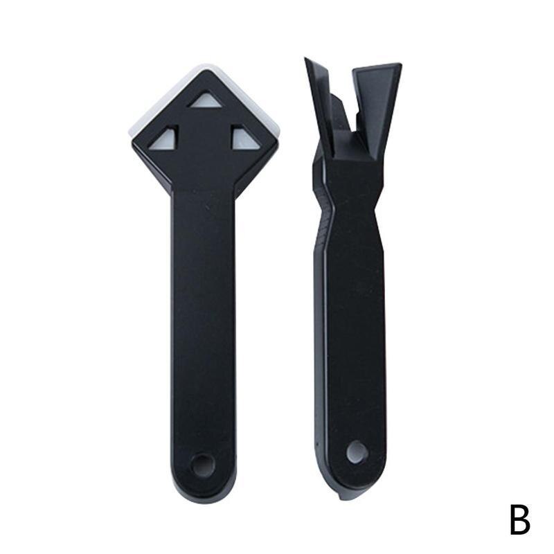 2 pcs/set Hand Tool Set Joint Silicone Glass Cement Scraper Caulking Finishing Sealant Grout Remover Spreader Spatula: Black