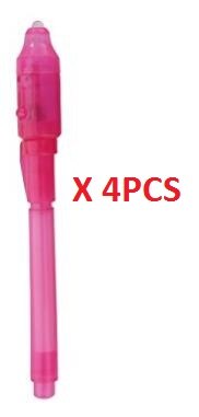 4 teile/los, UV-Licht Stift Unsichtbare Tinte Sicherheit Marker Stift Mit Ultra Violet LED Schwarzlicht: Rosa