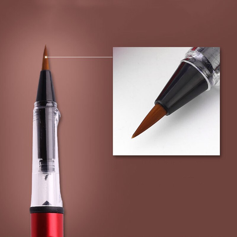 Pluma con pincel suave para agua de estilo fuente, bolígrafo de acuarela de tinta recargable de Metal para pintar dibujo y caligrafía, suministros de arte para niños,