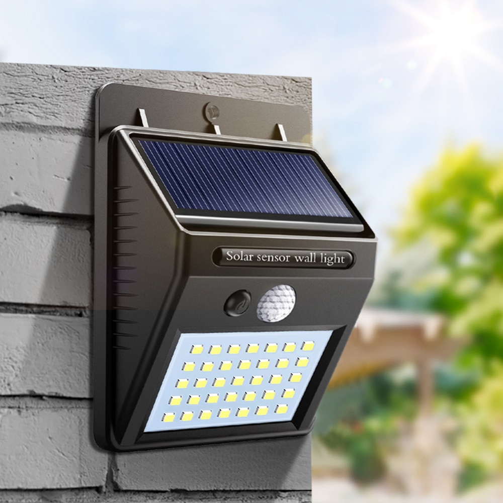 Solar led gadelys til hjemmet have hegn pir bevægelsessensor væglamper 35 30 20 smd 2835 led solar lys vandtæt