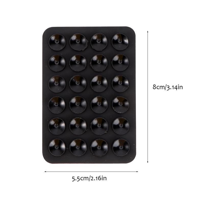Suporte multiuso universal para celular 6 peças, tapete com ventosa de sucção única face antiderrapante com adesivo forte (preto)