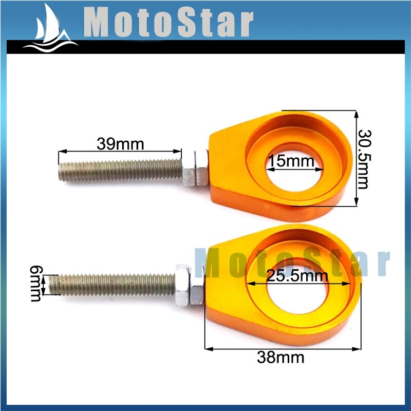 Goud 15mm Alex Blok Keten Richter Katrol Spanner Voor Chinese Pit Crossmotor Motorfiets 50cc-160cc