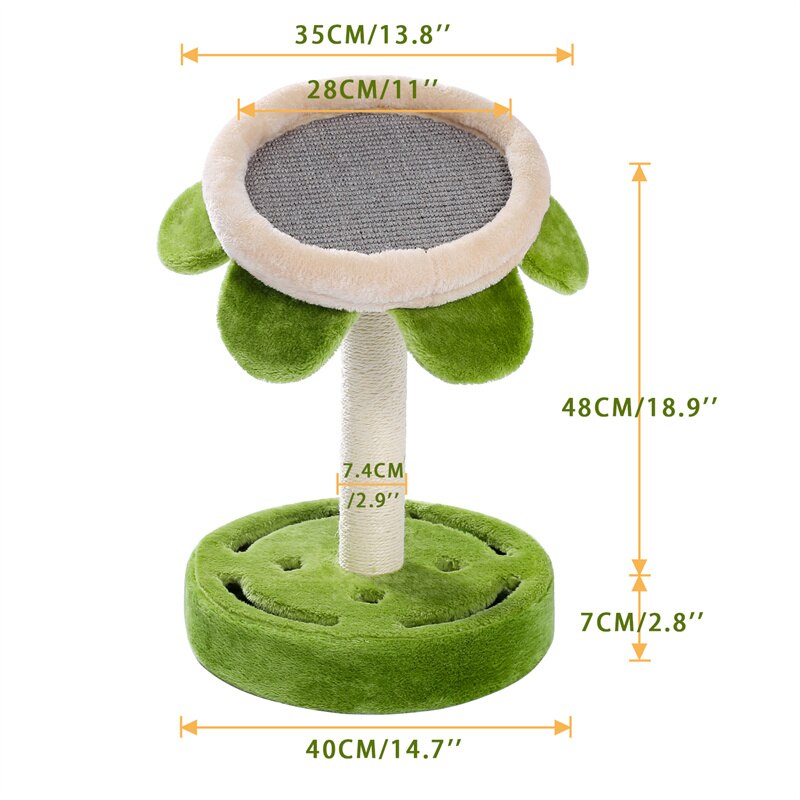 Cactus Kat Boom Met Hangmat Paddestoel Styling Katten Boom Condo Vol Gewikkeld Sisal Krabpaal Voor Katten Kitten Klim Snelle: AMT0076GN