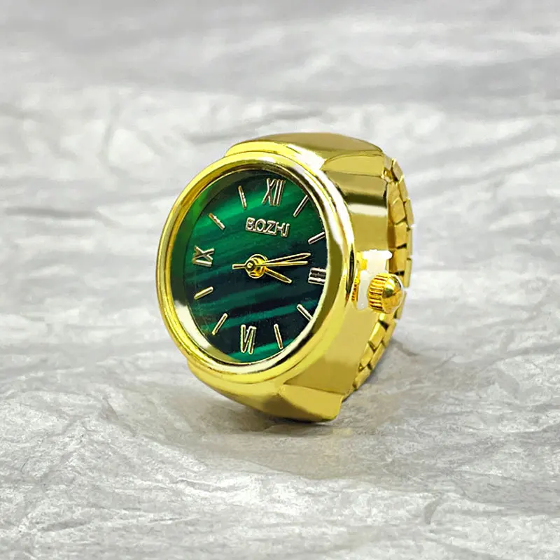Anillo de reloj de dedo para hombre y mujer, accesorios de con movimiento , carcasa de aleación Vintage, reloj de cuarzo, joyería, , superventas: GOLD