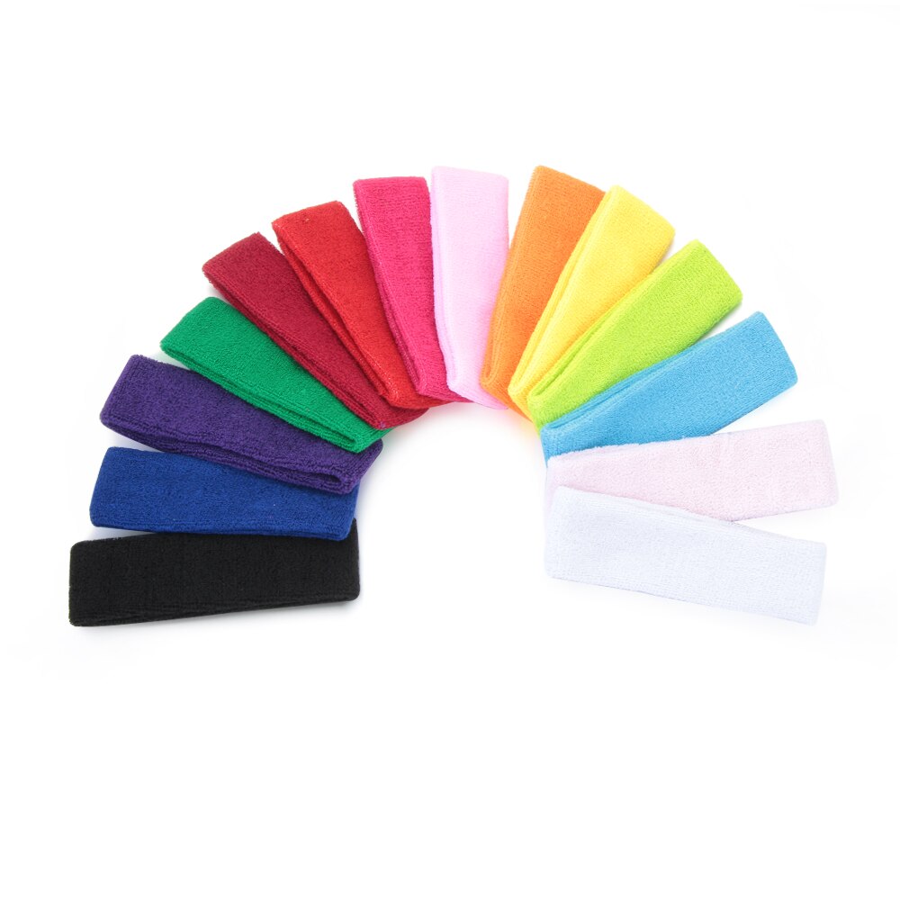 1PC Multicolor Cotton Unisex Sweatband Elastic Athletic Hair Bands Terry Cloth Moisture Wicking Working Outside Sports Accessory