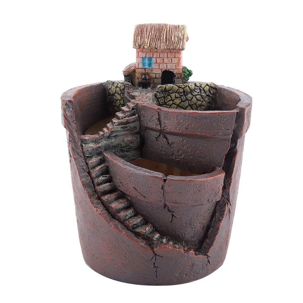 Pot de fleurs en forme de Cactus | En résine, en forme de château, Pot de fleurs Succulent, pour décor de maison