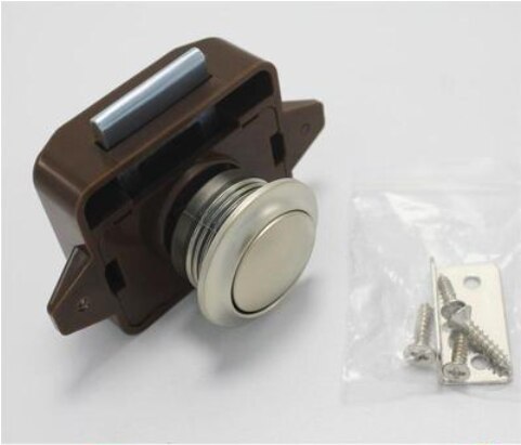 Diameter 26mm Camper Car Push Lock RV Caravan Boat Drawer Latch Button Locks For Furniture Hardware: Brown 5