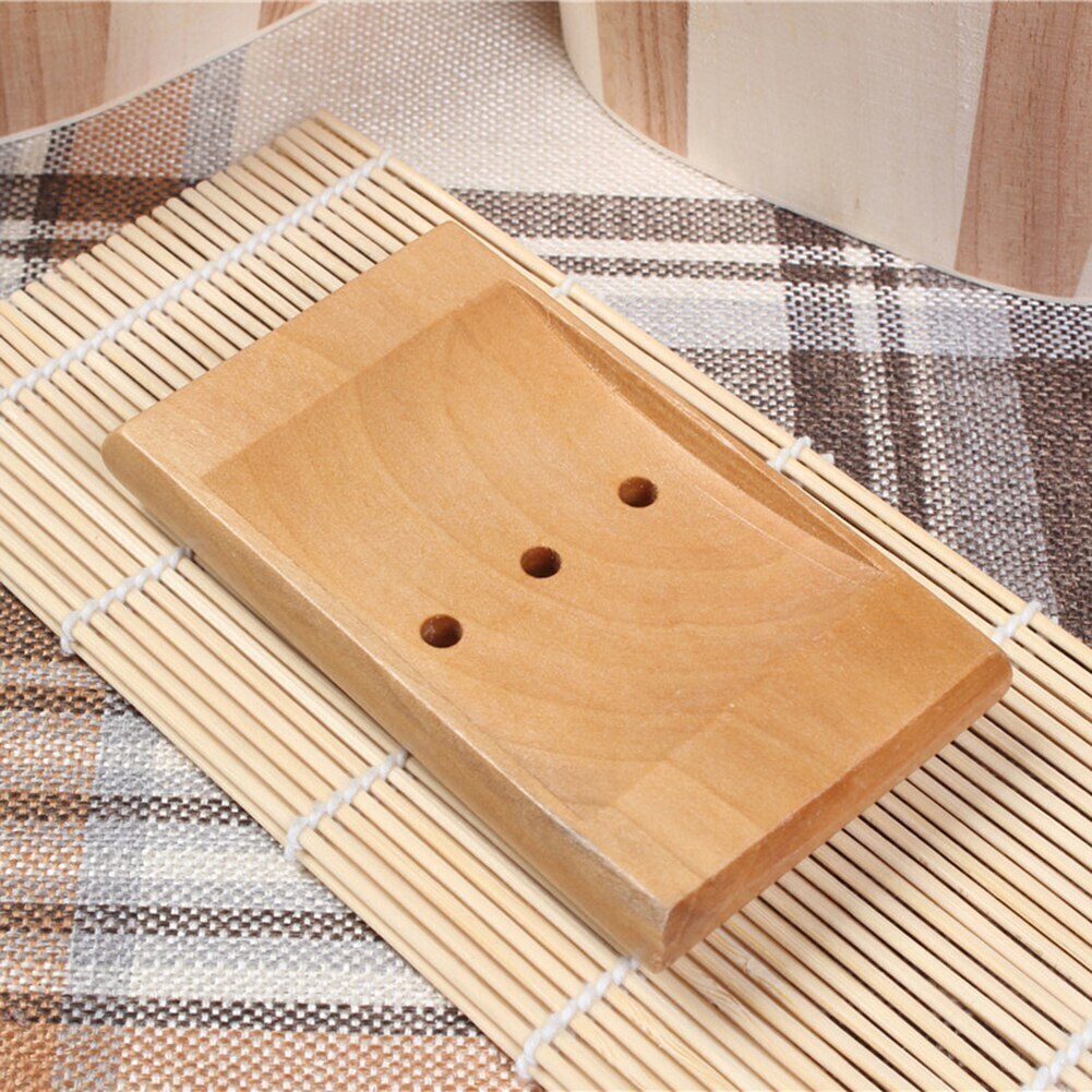 Bamboe Zeepbakjes Bamboe Afvoer Zeepkist Opslag Houder Opbergdoos Draagbare Houten Dienblad Voor Badkamer Benodigdheden Natuurlijke Zeep Rack: 12.5x7.5x1.8cm