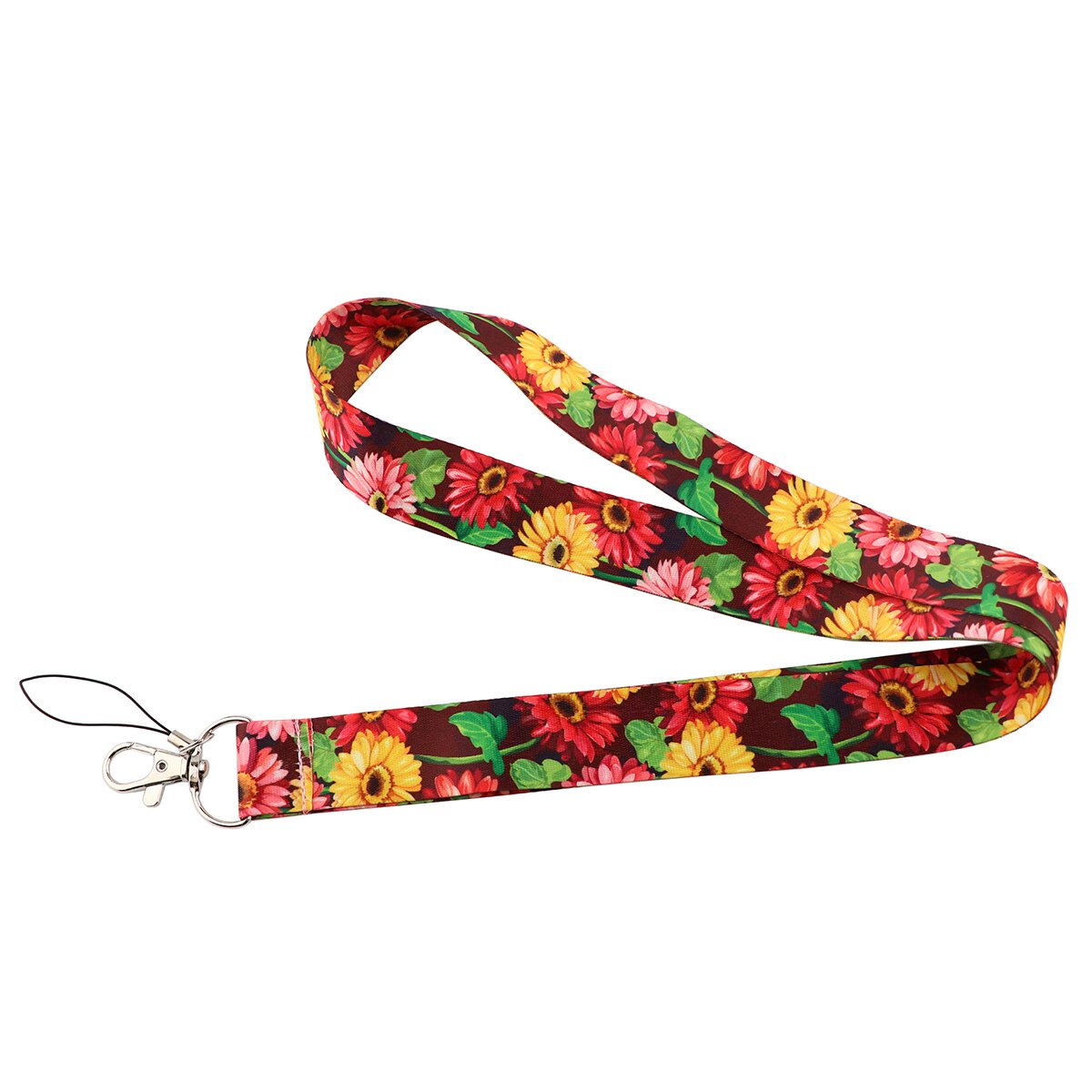 ER1823 Daisy Sunflower Lanyard Card ID Holder Car KeyChain ID Card Pass Gym Phone Badge Key Ring Holder Jewelry: 8