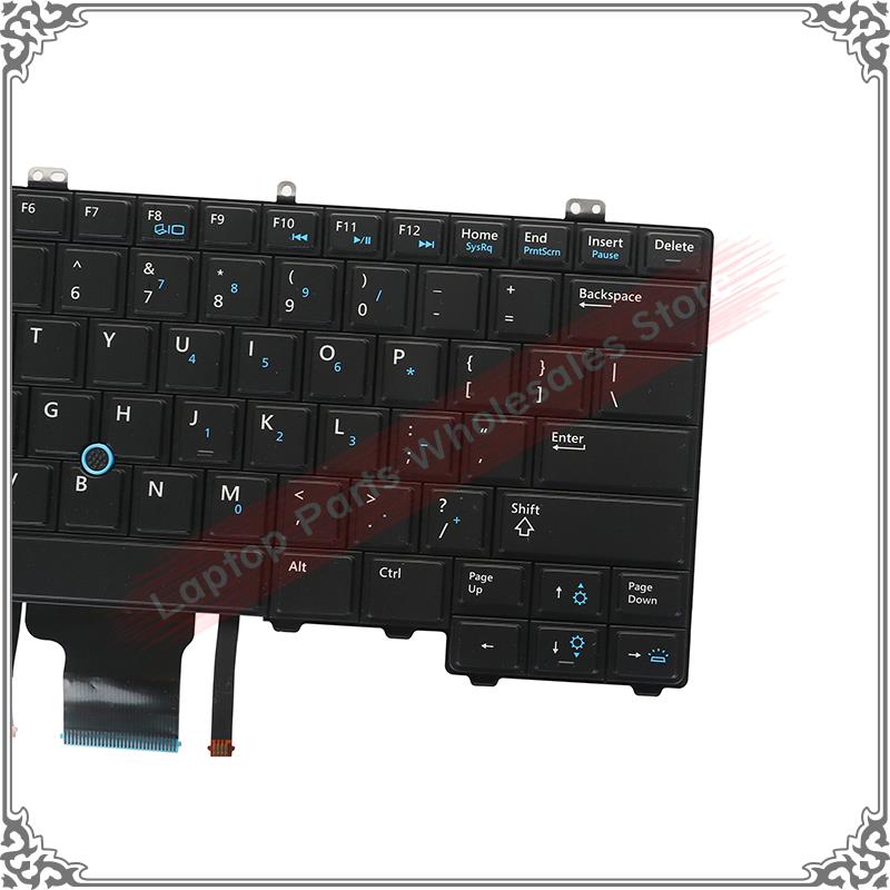 US Keyboard For DELL Latitude 12 7000 E7440 E7420 E7240 E7420D Laptop Keyboard English with backlight Pointing Stick black