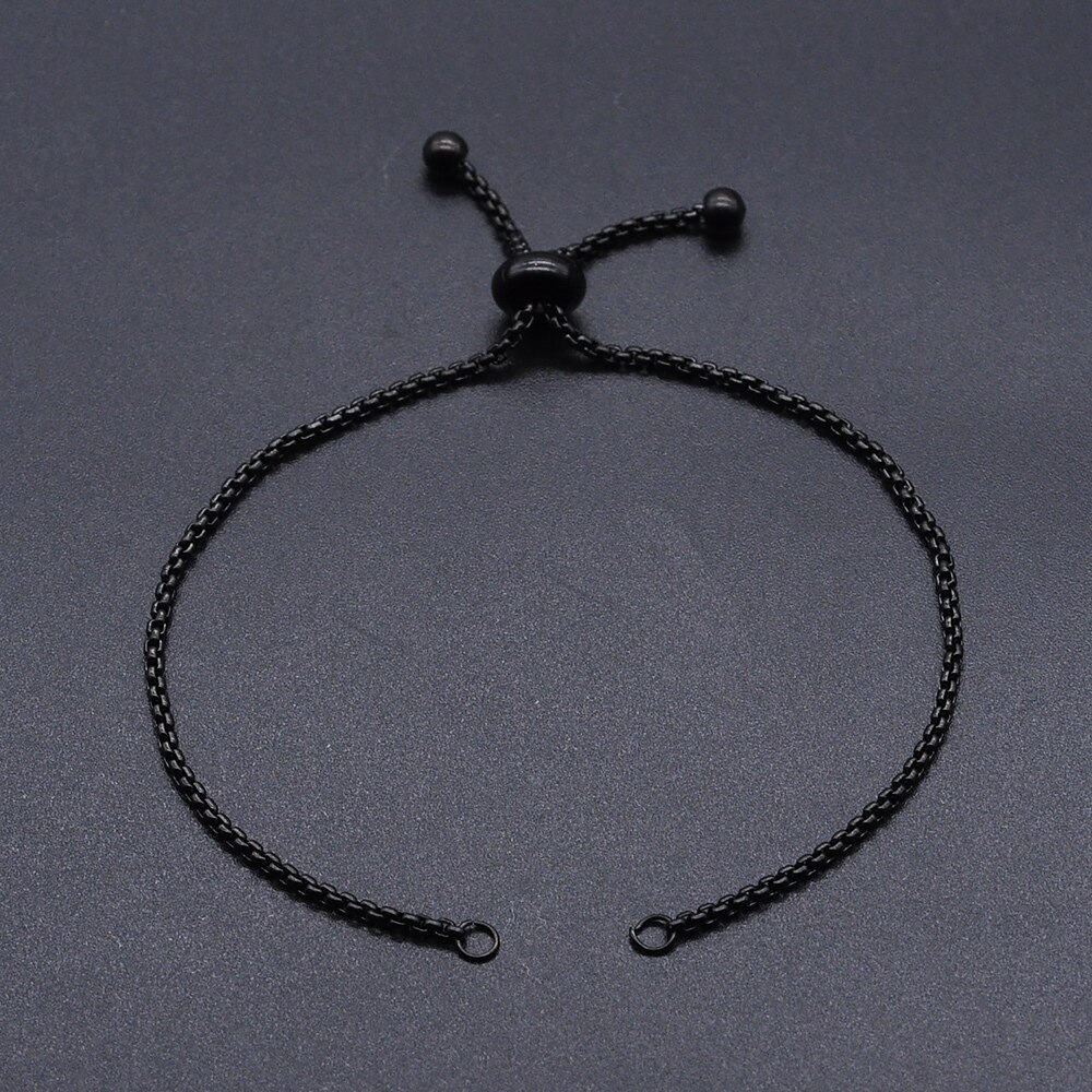 5 uds. De acero inoxidable DIY caja redonda cadena para mujeres pulsera joyería de DIY cadena al por mayor aceptar pedidos OEM: Gunmetal