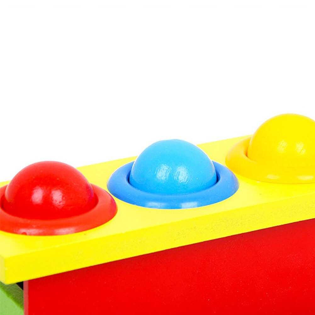 Wooden Matching Color Piling Hand Hammering Ball Box Toy Parent-child Interactive Toys Early Learning Educational Baby Toys