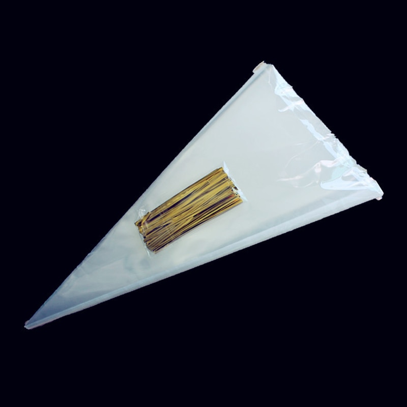 50 pçs plástico triangular sacos de armazenamento chocolate doce pipoca diy casamento claro celofane flor embalagem saco doces sacos de presente