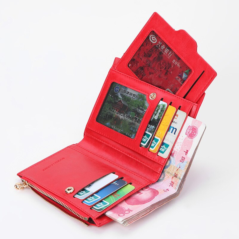 ¡Novedad! Cartera de pequeño y delgado para mujer, monedero de piel sintética con cremallera fina para mujer, Mini cartera de mano, carteras con cremallera baratas para mujer