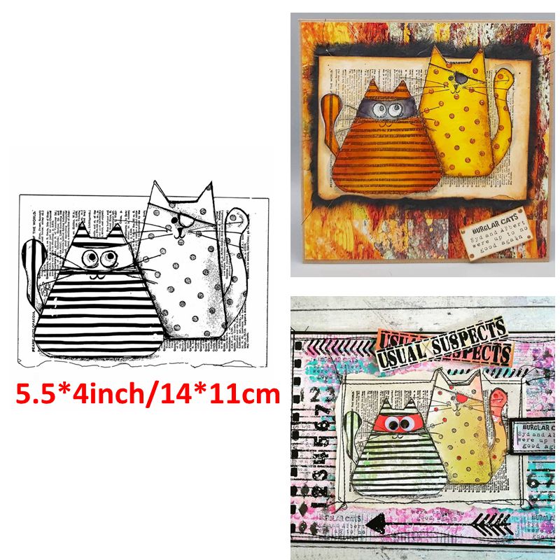 Clear Stamps Adorable Alpaca Penguin Cat Wolf Bird Complex Word Code Flower Tea DIY Scrapbooking Craft Cards: 10