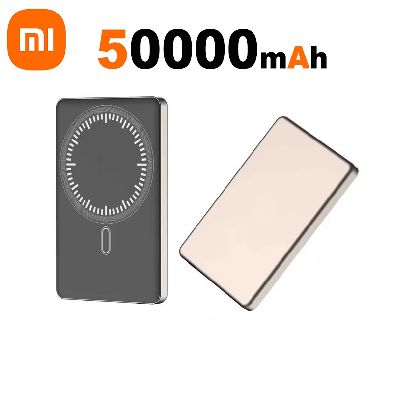 Xiaomi 50000mAh Power Bank magnético inalámbrico 22,5 W Ultra capacidad carga súper rápida Power Bank para iPhone 16 15 Pro Max: green