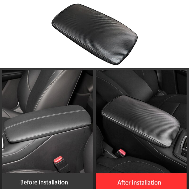 Car Carbon Fiber Center Console Leather Armrest Cover for Mazda CX-30 CX30 Car Styling