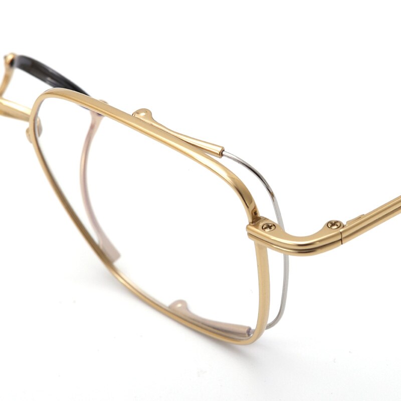 Pure Titanium Men Myopia Glasses Frame Square Optical Prescription Eyeglasses Japanese Handmade Gold-Rimmed Ultralight Eyewear