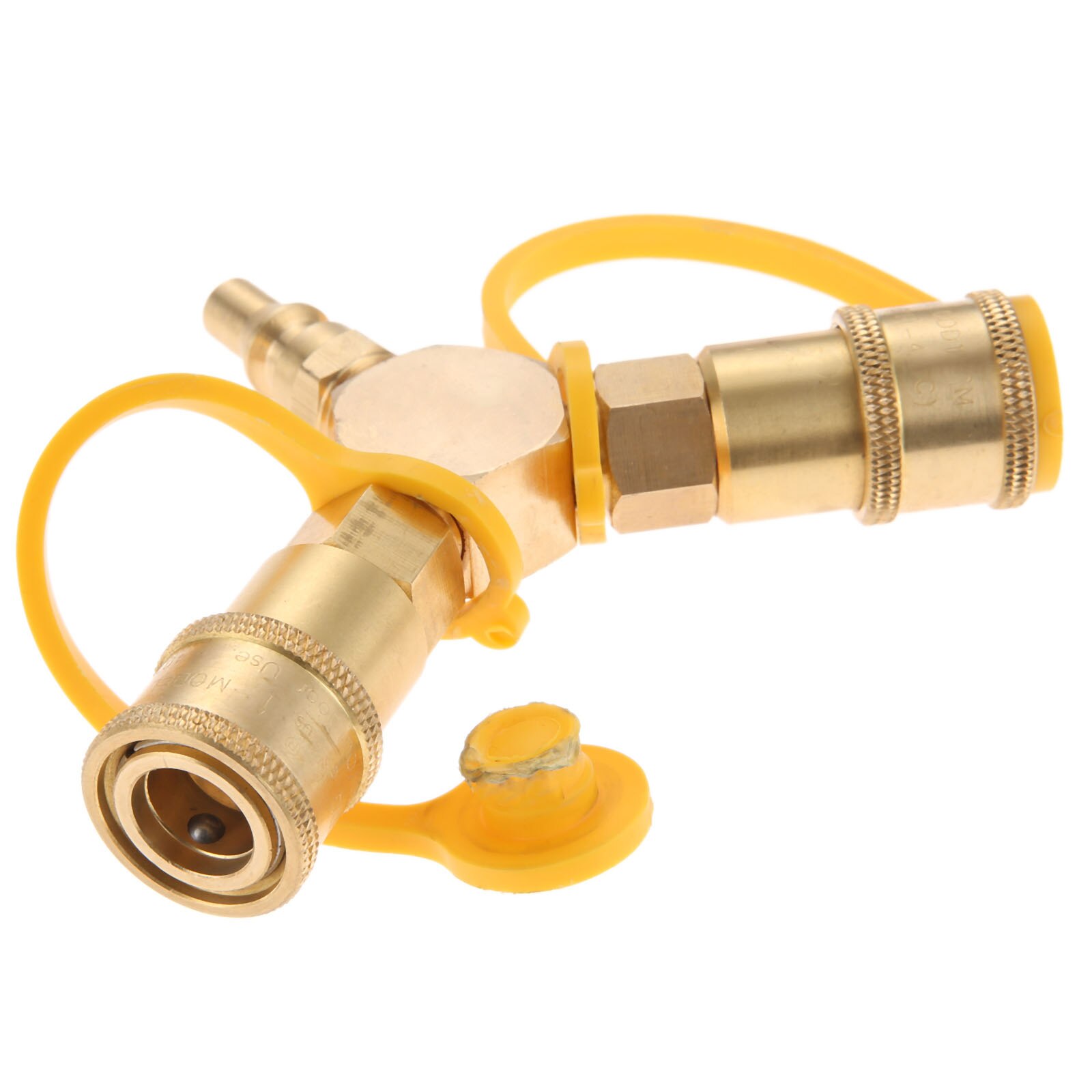 1/4inch RV Propane Quick Connect 2-way Y Splitter Adapter RV Trailer Heavy-duty Solid Brass Hose Joint Motorhome Tabletop Grill