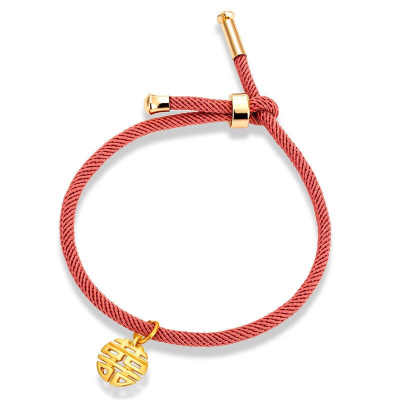 Mkendn Koppels Armbanden Redlucky Trekken Vrouwen Mannen Armband Milan Touw Chinese Dubbel Geluk Tekens Liefde Bruiloft Sieraden: Orange