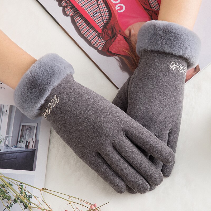 Gants D'hiver Chauds Pour Femme - Poignets En Fourrure, écran Tactile, Parfaits Pour Conduite Et Sorties