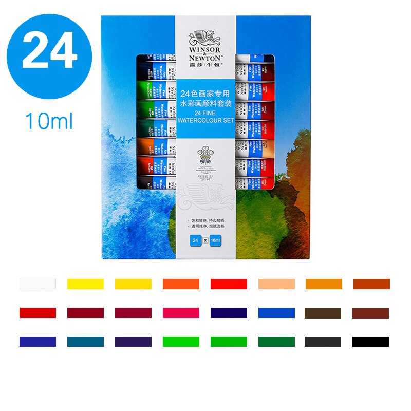 Aquarel Verf Set 10Ml Professionele Aquarel Set Van 12/24/36 Premium Water Kleur Pigment Voor Artist Schilderij Art levert: 24 Color
