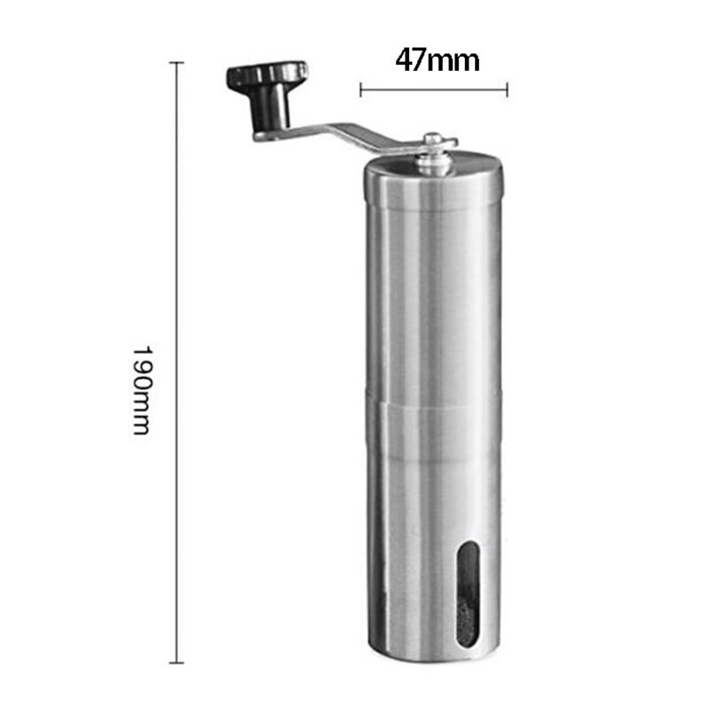 Manual Ceramic Coffee Grinder Stainless Steel Adjustable Coffee Bean Mill with Rubber Loop Ring Easy Clean Kitchen Tools