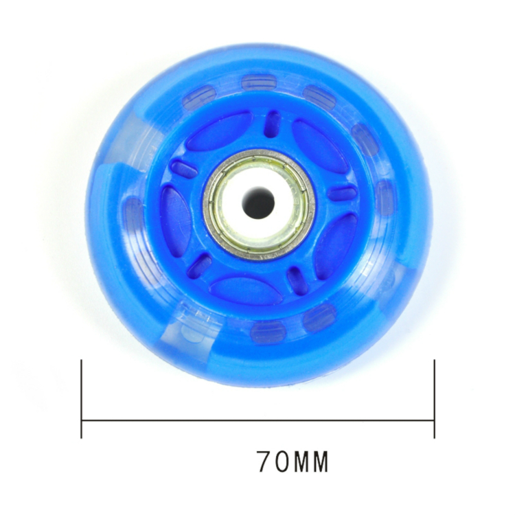 8 kpl 64mm 70mm vilkkuva rullaluistimet pyörä inline luistimet kengät pyörät pu led liukuva luistinpyörä + magneettisydän + laakeri: Sininen 70mm