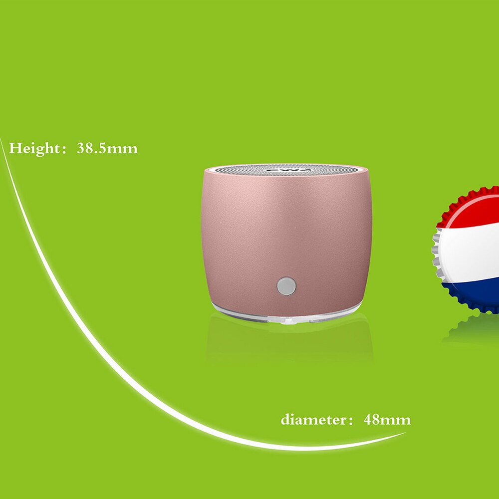 Ewa A103 Portable Bluetooth Speaker Hoge Elasticiteit Dubbele Trillingen Membraan Audiofiele-Grade Subwoofer Mini Metalen Body