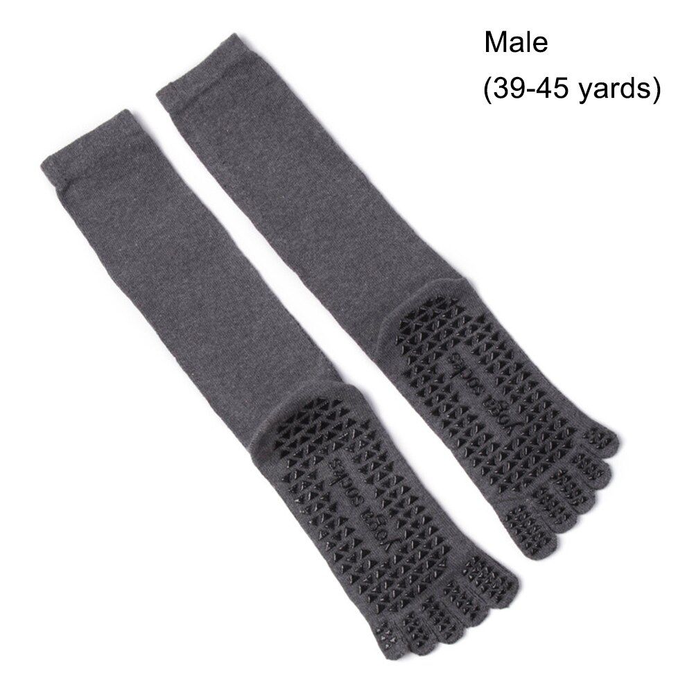 1 par yogastrumpor fitness sport bomullsstrumpor fem fingrar strumpor mjuka pilates balettstrumpor som andas för män kvinnor: Grå   