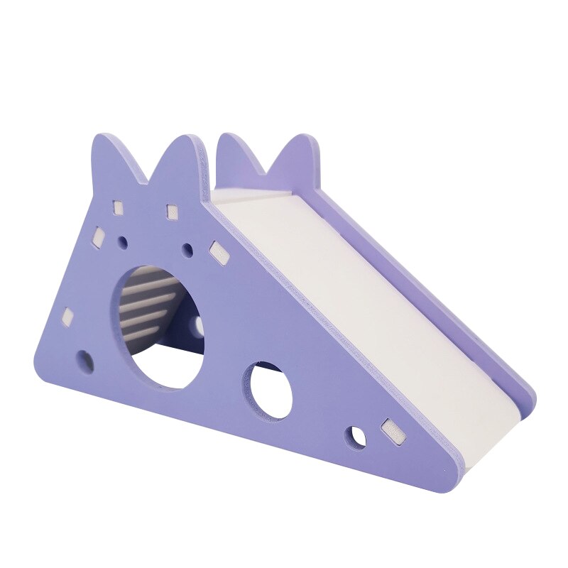 Zmontowany chomik zabawkowa zjeżdżalnia złoty niedźwiedź świnka morska kolorowa kabina zabawny oddychający dom chomika gniazdo akcesoria dla małych zwierząt: purpurowy-B